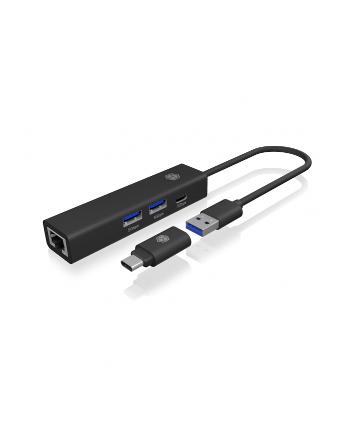 icybox Hub IB-HUB1439-LAN 4w1 HUB, 1x USB-C, 2xUSB-A, 1x LAN główny