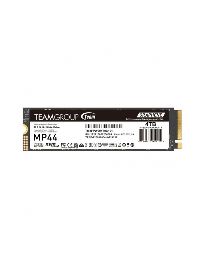 Team Group MP44 4TB, SSD (PCIe 4.0 x4, NVMe, M.2 2280) główny