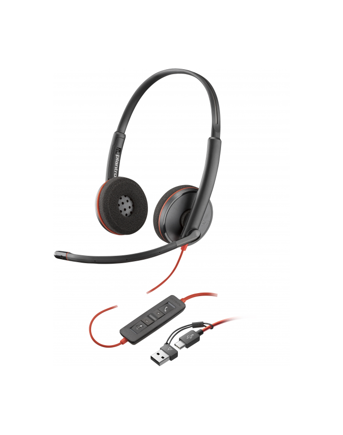 poly Słuchawki Blackwire 3220 Stereo USB-C Headset +USB-C/A Adapter 8X228A główny