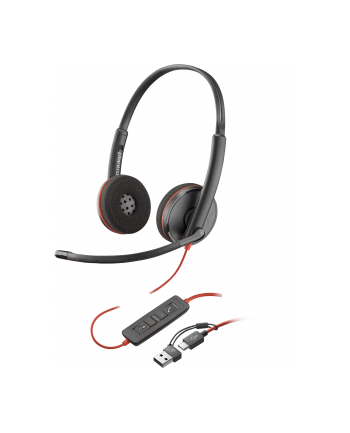 poly Słuchawki Blackwire 3220 Stereo USB-C Headset +USB-C/A Adapter 8X228A