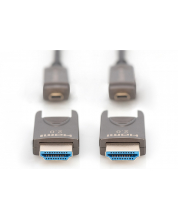 digitus Kabel hybrydowy AOC HDMI 2.0 Premium High Speed Ethernet 4K60Hz UHD HDMI D/A HDMI D/A M/M z odłączanym wtykiem, 10m, Czarny nr 1