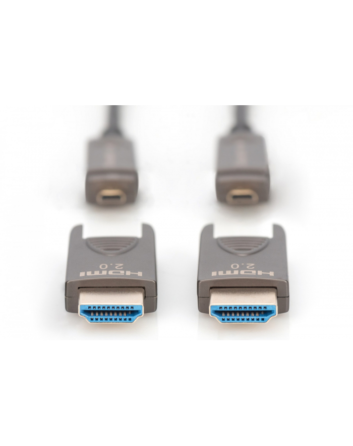digitus Kabel hybrydowy AOC HDMI 2.0 Premium High Speed Ethernet 4K60Hz UHD HDMI D/A HDMI D/A M/M z odłączanym wtykiem, 10m, Czarny główny