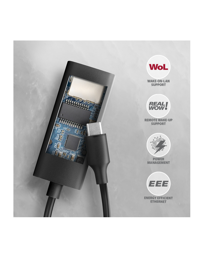 axagon AD-E-ARC Karta sieciowa Gigabit Ethernet adapter, USB-C 3.2 Gen 1, instalacja automatyczna główny