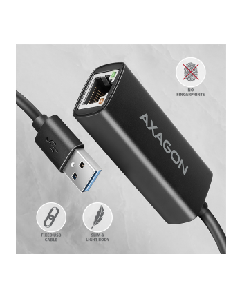 axagon AD-E-AR Karta sieciowa Gigabit Ethernet adapter, USB-A 3.2 Gen 1, instalacja automatyczna