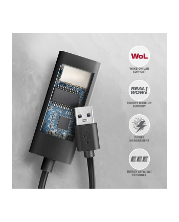 axagon AD-E-AR Karta sieciowa Gigabit Ethernet adapter, USB-A 3.2 Gen 1, instalacja automatyczna