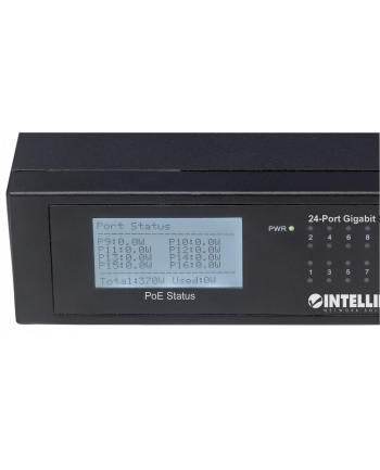 intellinet Switch Gigabit 24x RJ45 PoE+, 2x SFP, wyświetlacz LCD nr 2