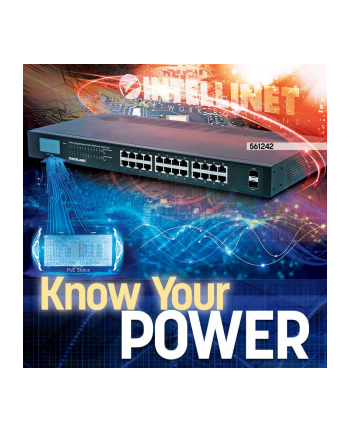 intellinet Switch Gigabit 24x RJ45 PoE+, 2x SFP, wyświetlacz LCD nr 1