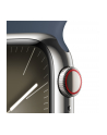 Apple Watch Series 9, Smartwatch (silver/dark blue, stainless steel, 41 mm, sports strap, cellular) - nr 1