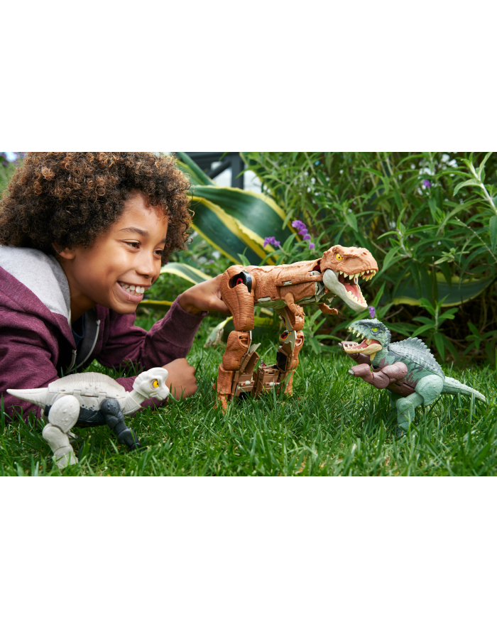 Mattel Jurassic World Fierce Changers Chase N' Roar T-Rex Toy Figure główny