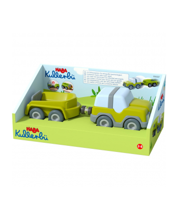 HABA Kullbü - Off-road vehicle with trailer, toy vehicle (anthracite/Kolor: BIAŁY)
