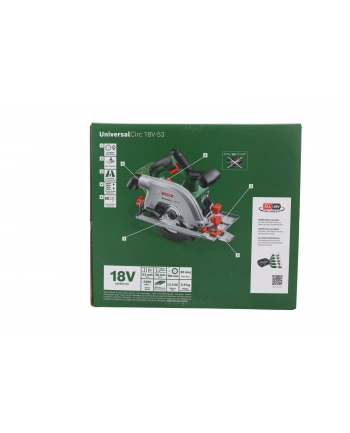 bosch powertools Bosch circular saw UniversalCirc 18V-53 solo, 18V (green/Kolor: CZARNY, without battery and charger, POWER FOR ALL ALLIANCE)