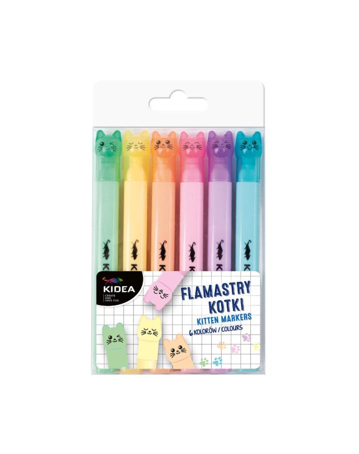derform Flamastry 6 kolorów Kotki KID-EA główny