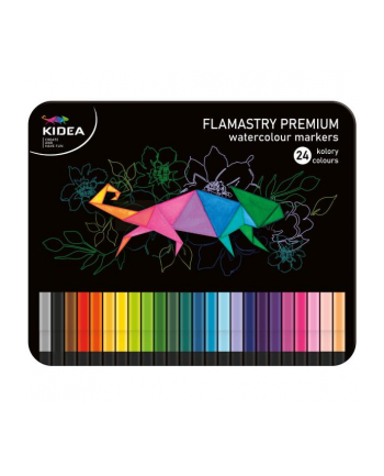 derform Flamastry 24 kolory kwadratowe w metalowym pudełku KID-EA