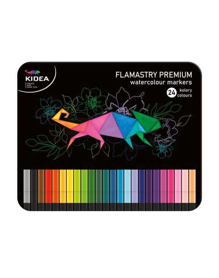 derform Flamastry 24 kolory kwadratowe w metalowym pudełku KID-EA główny