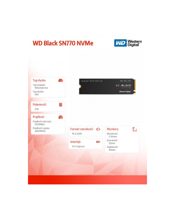 western digital Dysk SSD WD Black 2TB SN770 NVMe 2280 M2