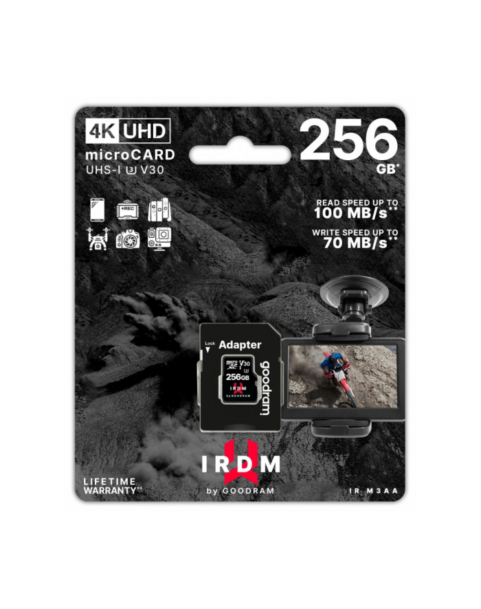 goodram Karta microSD IRDM 256GB UHS-I U3 adapter główny