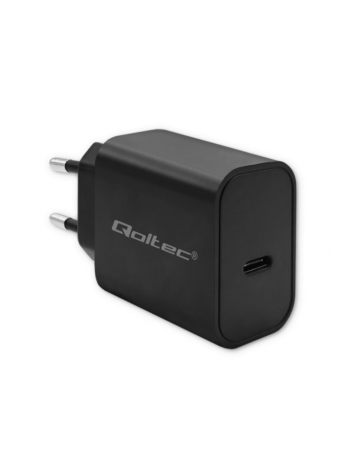 qoltec Ładowarka Super Quick PD | USB-C | 20W | 5-12V | 1.67-3A | Czarna główny