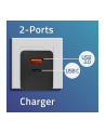 qoltec Ładowarka GaN Power Pro | 1xUSB-C | 1xUSB | 100W | 5-20V | 1.5-5A| PD | Czarna - nr 13