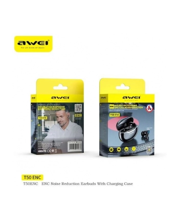 awei Słuchawki stereo Bluetooth T50 ENC TWS Czarne