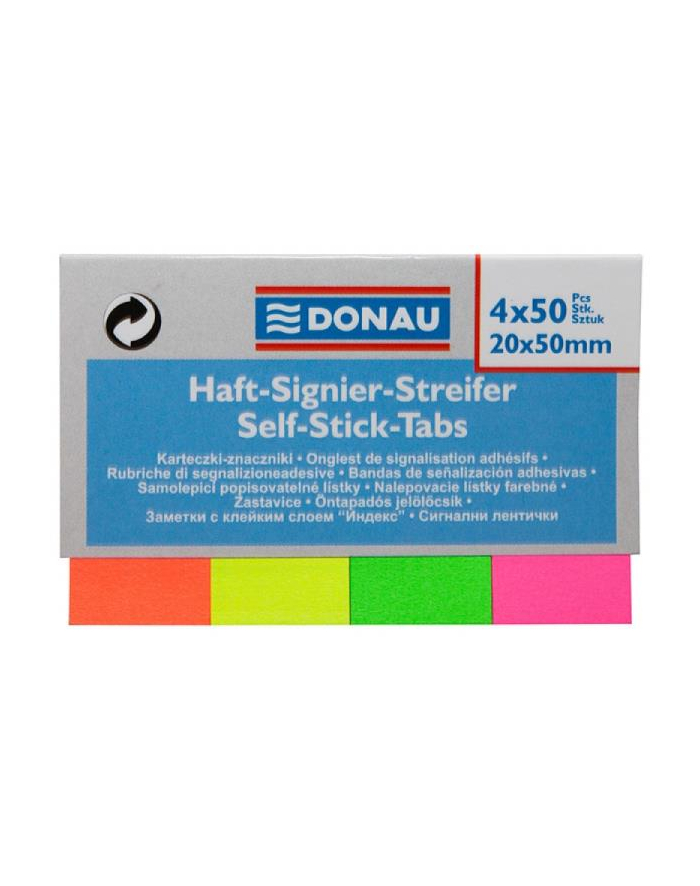 pbs connect Zakładki indeksujące DONAU, papier, 20x50mm, 4x50 kart., mix kolorów 7576001PL-99 główny