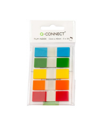 pbs connect Zakładki indeksujące Q-CONNECT, PP, 12x45mm, 100 kart., zawieszka, mix kolorów KF14966