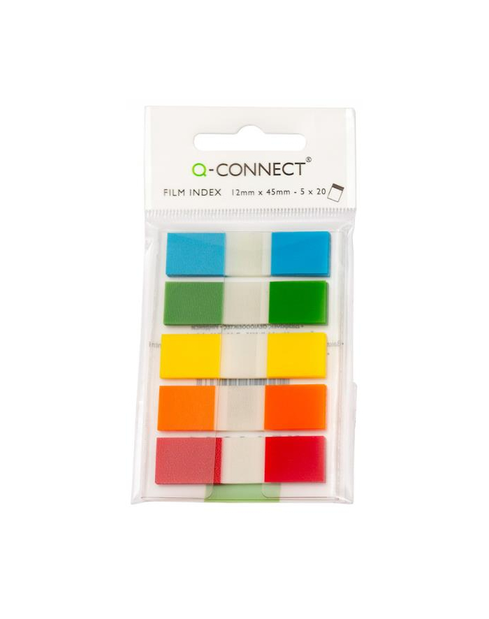 pbs connect Zakładki indeksujące Q-CONNECT, PP, 12x45mm, 100 kart., zawieszka, mix kolorów KF14966 główny