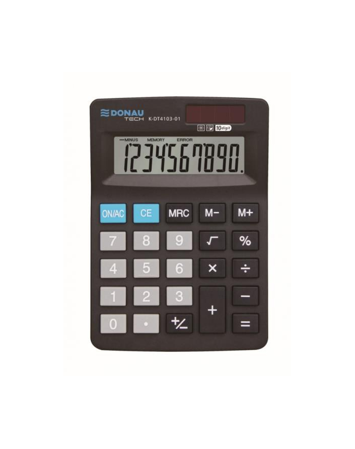pbs connect Kalkulator biurowy DONAU TECH, 10 cyfrowy wyświetlacz, 127x88x23mm, czarny K-DT4103-01 główny