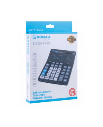 pbs connect Kalkulator biurowy DONAU TECH OFFICE, 14 cyfrowy wyświetlacz, wym. 201x155x35mm, czarny K-DT5141-01