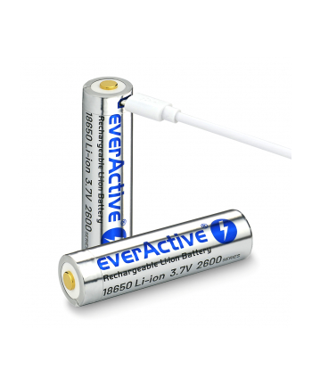 Akumulator everActive 18650 3,7V Li-ion 2600mAh micro USB z zabezpieczeniem BOX