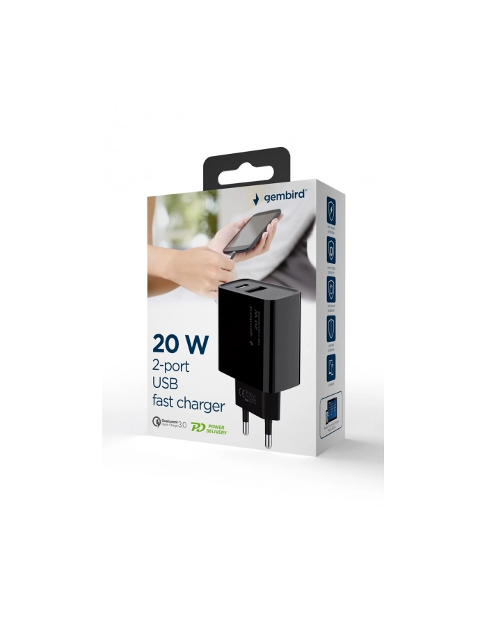 GEMBIRD Szybka ładowarka Power Delivery USB typu C 20W czarna główny