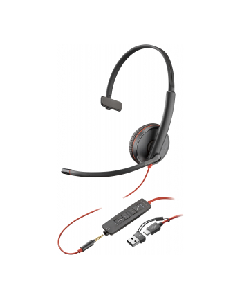 hp inc. HP Poly Blackwire 3215 Monaural USB-C Headset +3.5mm Plug +USB-C/A Adapter nr 1