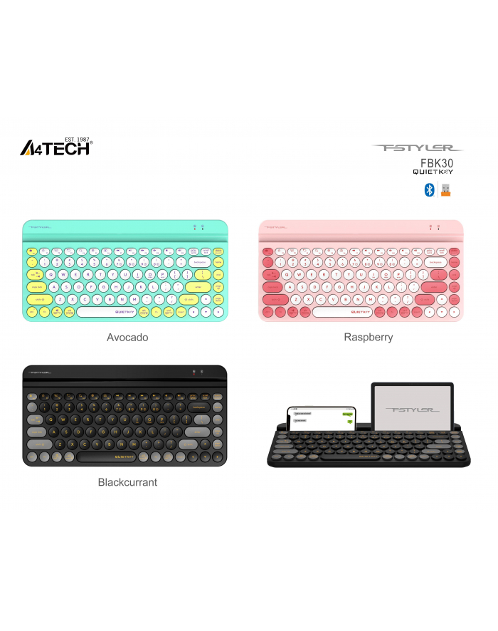A4TECH FSTYLER FBK30 Raspberry Silent wireless keyboard (EN) główny