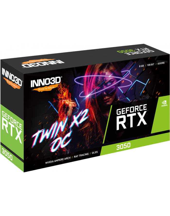 INNO3D GeForce RTX3050 Twin X2 OC V2 8GB GDDR6 1xDP 1xHDMI 1xDVI główny