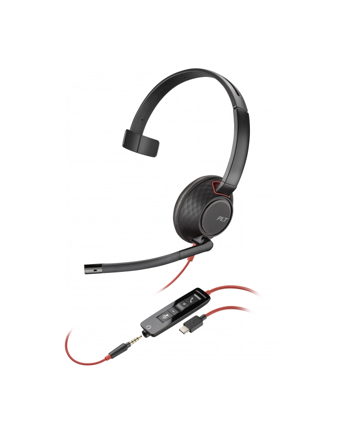 hp inc. HP Poly Blackwire 5210 Monaural USB-C Headset +3.5mm Plug +USB-C/A Adapter główny