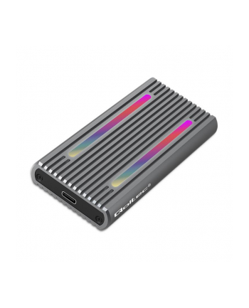 Obudowa/kieszeń Qoltec na dysk M.2 SSD | SATA | NVMe | RGB LED | USB-C | 4TB