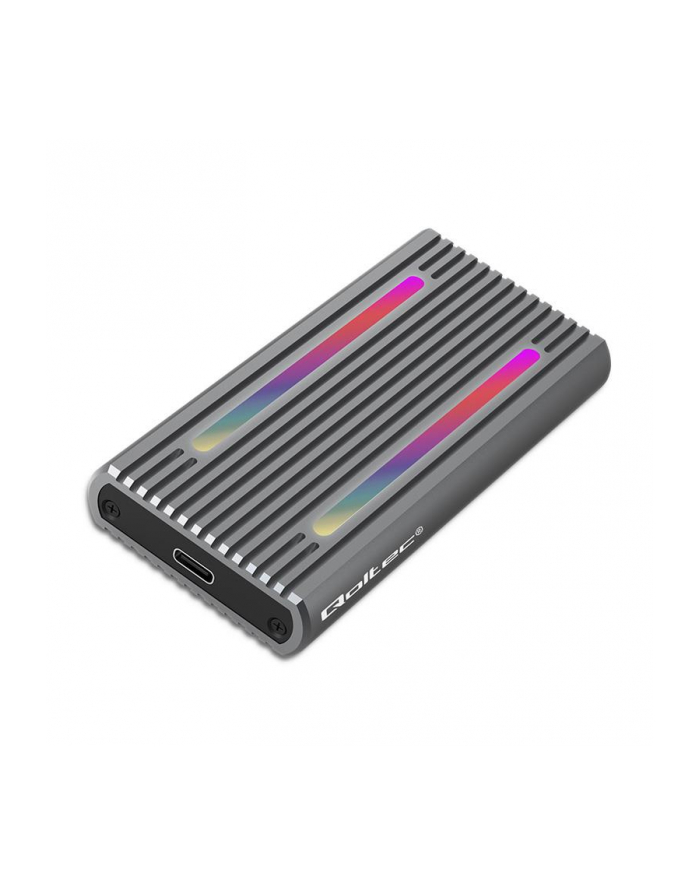 Obudowa/kieszeń Qoltec na dysk M.2 SSD | SATA | NVMe | RGB LED | USB-C | 4TB główny