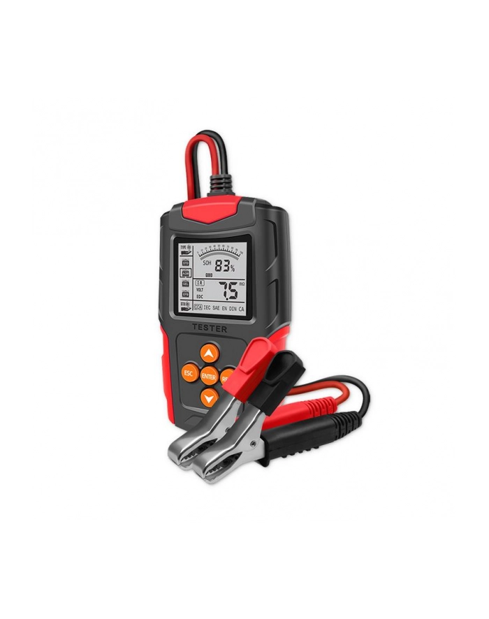 Tester cyfrowy Qoltec akumulatora z wyświetlaczem LCD | 12V | 24V | 3Ah-200Ah główny