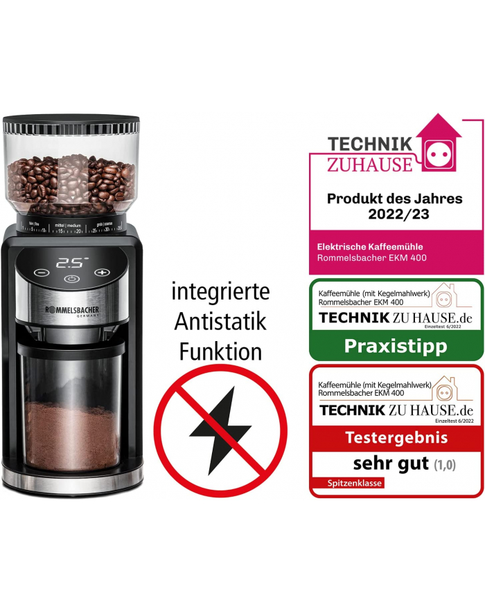 Rommelsbacher coffee grinder EKM 400 (Kolor: CZARNY/silver) główny