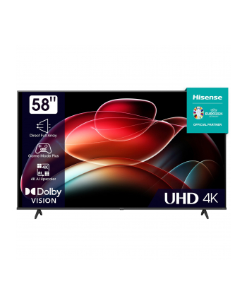 Hisense 58A6K, LED TV (147 cm (58 inches), Kolor: CZARNY, triple tuner, UltraHD/4K, HDR)