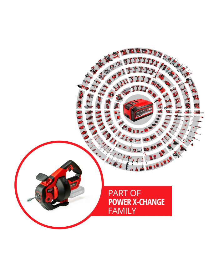 Einhell cordless pipe cleaning device TE-DA 18/760 Li-Solo (red/Kolor: CZARNY, without battery and charger) główny