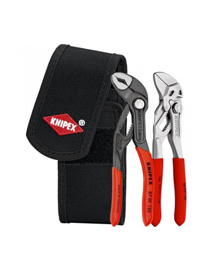 KNIPEX mini pliers set, in tool belt bag, pliers set (red/Kolor: CZARNY, 2 pieces) główny