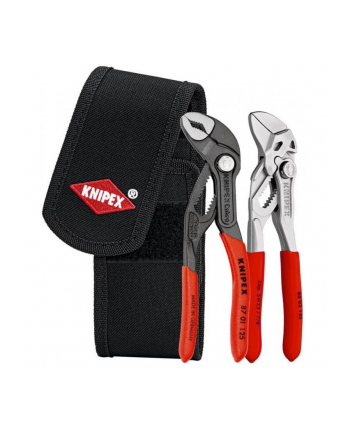 KNIPEX mini pliers set, in tool belt bag, pliers set (red/Kolor: CZARNY, 2 pieces)