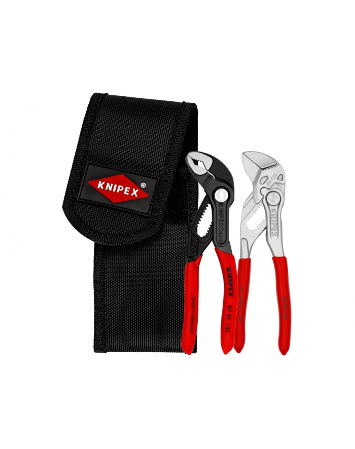 KNIPEX mini pliers set, in tool belt bag, pliers set (red/Kolor: CZARNY, 2 pieces) główny