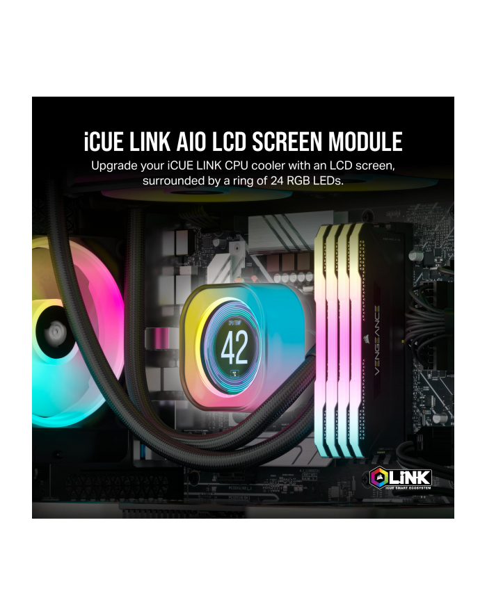 Corsair iCUE Link AIO LCD screen module, monitor (5.33 cm (2.1 inch), Kolor: CZARNY, for iCUE Link AIO water cooling systems) główny