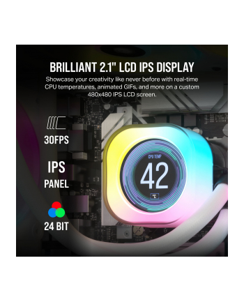 Corsair iCUE Link AIO LCD screen module, monitor (zero cm (zero inch), Kolor: BIAŁY, for iCUE Link AIO water cooling systems)