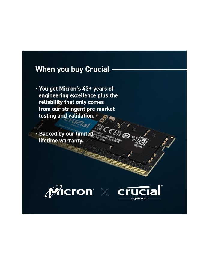 crucial Pamięć do notebooka DDR5 SODIMM  32GB(2*16) /5200 CL42 (16Gbit) główny