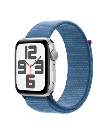 Apple Watch SE (2023), Smartwatch (silver/blue, 44 mm, Sport Loop, aluminum)