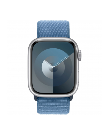 Apple Watch Series 9, Smartwatch (silver/blue, aluminum, 41 mm, Sport Loop, Cellular)