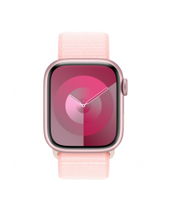 Apple Watch Series 9, Smartwatch (pink/rosé, aluminum, 41 mm, Sport Loop, Cellular)