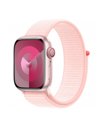 Apple Watch Series 9, Smartwatch (pink/rosé, aluminum, 41 mm, Sport Loop, Cellular)